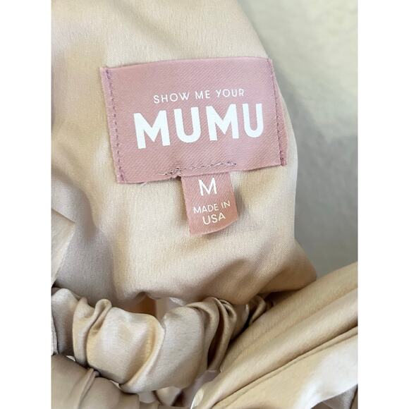 Show Me Your Mumu Zoey Midi Dress in Champagne Luxe Satin M - Picture 8 of 10